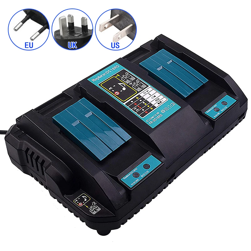 Для Makita BL1415 BL1420 BL1430 двойной Зарядное устройство BL1850 BL1845 BL1860 из АБС-пластика