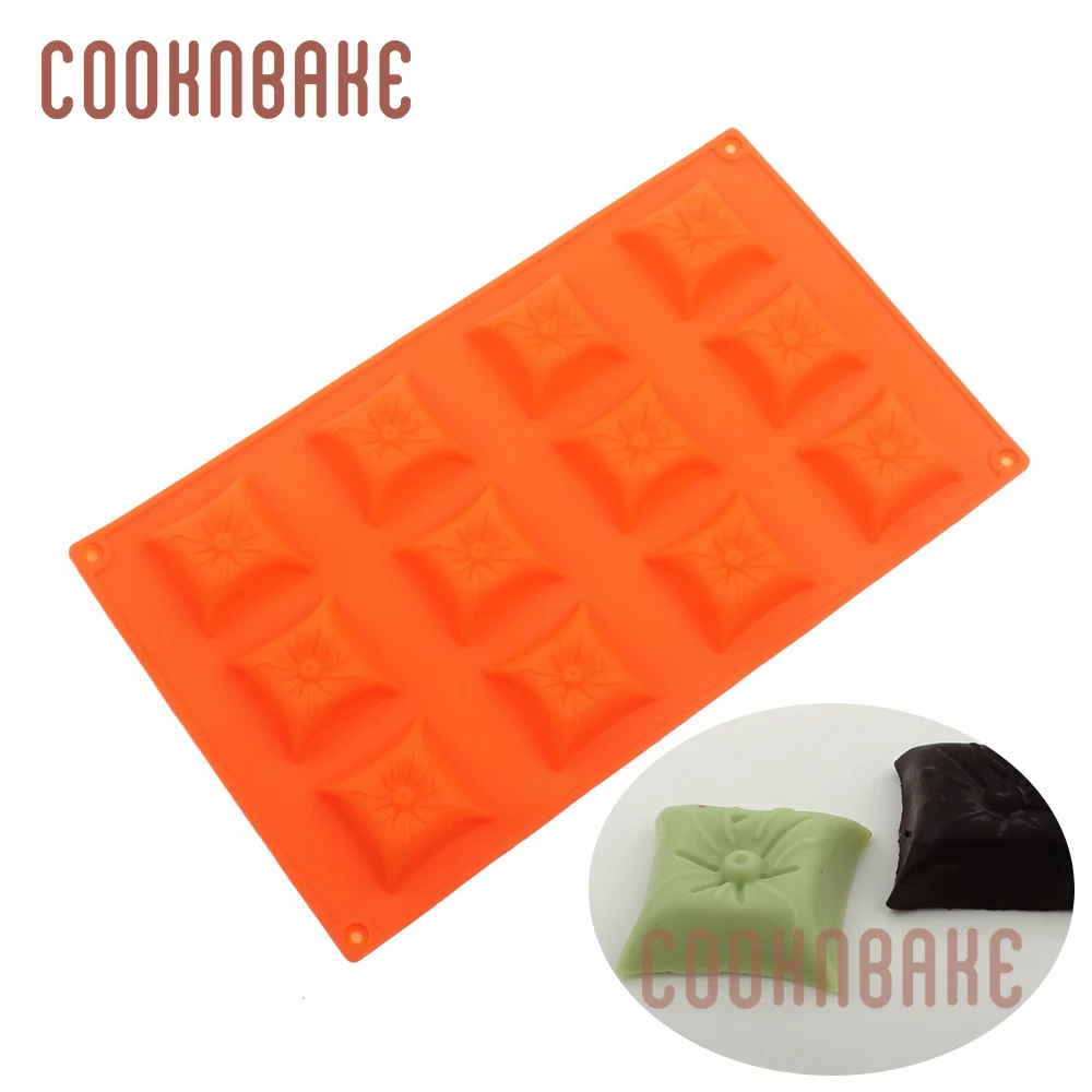 COOKNBAKE square silicone mold for candy chocolate pillow shape jelly cake decoration form 12 cavity ice cube craft gypsum mould | Дом и сад