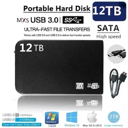 HDD Externe 8 TO Disque SSD 12 TO Périphérique De Stockage Disque dur 10 TO Ordinateur Portable USB3.0 SSD Disque Dur Mobile hd externo 