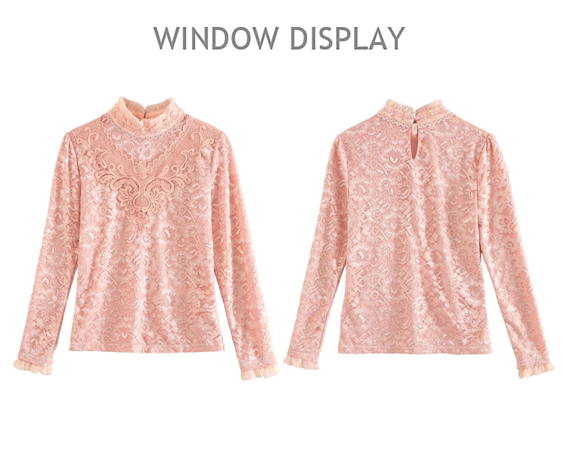 Blusas Mujer De Moda, осень/зима, новинка, большие размеры, кружевные рубашки, женская рубашка с длинными рукавами, Корейская версия, блузки, Топ 805G7