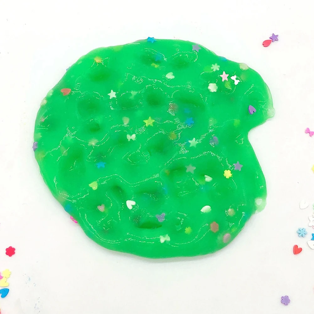 Моделирующая пушистая мягкая гибкая Ароматизированная подвеска грязевая Радужная слизистая глина не липкая многоразовая эластичная для DIY торта на день рождения - Цвет: Зеленый