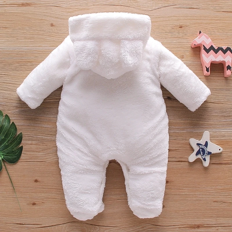 Combinaison à capuche en polaire Baby Bear Warm Romper