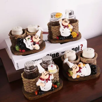 

Retro Resin Chef Jar Creative Kitchen Living Room Dressing Storage Bottle Household Decoration Function Small Decoration Craft