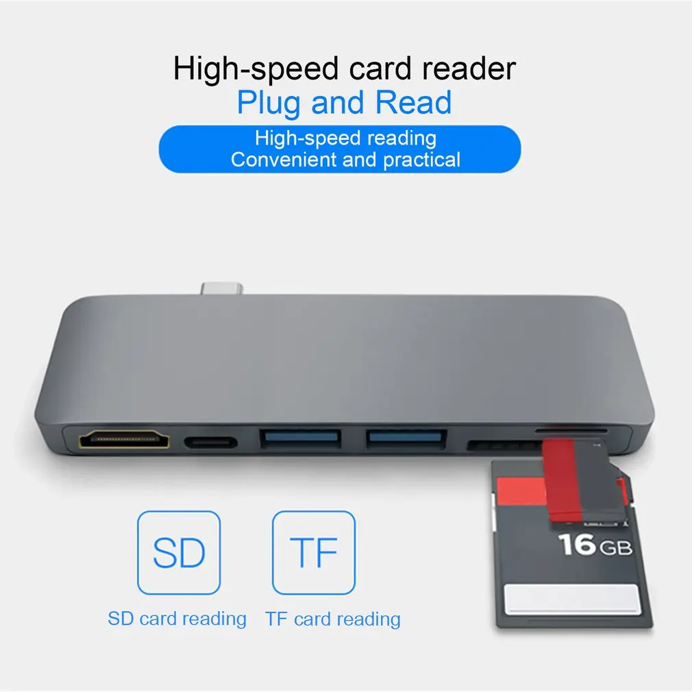 Тип-c USB3.0 концентратор тип-c до 4K* 2K HDMI концентратор-картридер поддержка цифровой карты безопасности зарядка PD адаптер для MacBook Pro