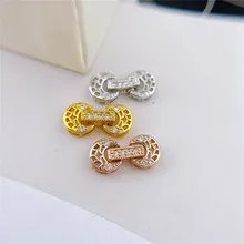 

Free Shipping 18k Real Gold Plated Pearl Bracelet Clasp Beads High Quality for DIY Jewelry Making Fastening Findings Accessories