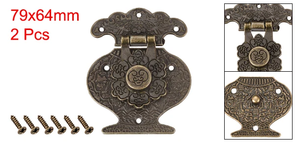 Bronze 79x64mm 2pcs Uxcell 1/2/5/10 шт Деревянный ящик Защёлки груди Стальная Монтажная застежка-молния, на застежке, серебро/золото/бронза тон Античная Стиль - Цвет: Bronze 79x64mm 2pcs