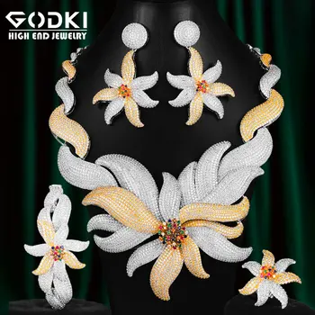 

GODKI Luxury 4PCS Sea Starfish African Bridal Zirconia CZ Jewelry Sets For Women Wedding Dubai Nigeria Crystal Party Jewelry Set