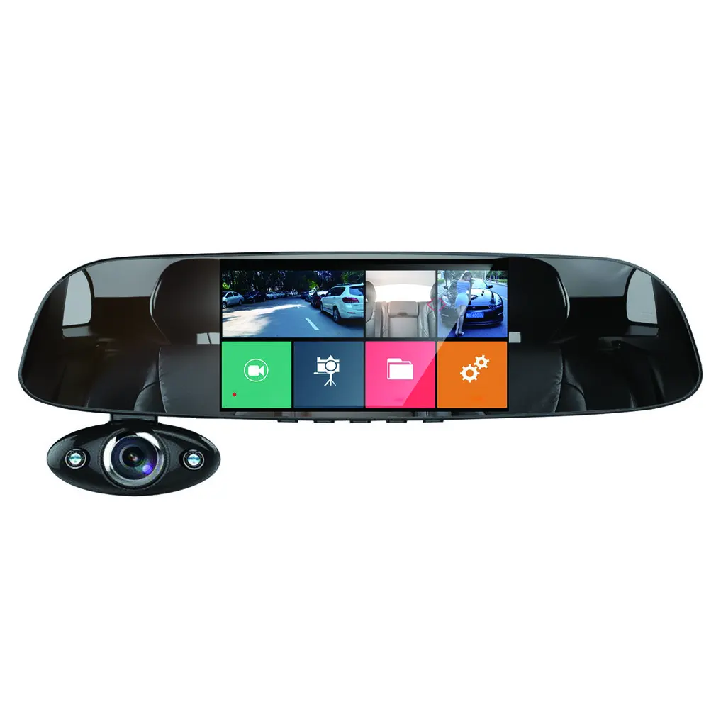 B33 автомобиля Камера " 1080 P FHD Видеорегистраторы для автомобилей сенсорный экран зеркало заднего вида Камера G-сенсорный регистратор Ночное видение Двойной объектив тире Камера