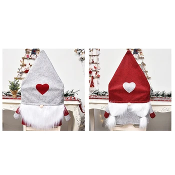 

NEW-1Pcs Santa Claus Xmas Chair Covers,Chair Back Covers Chair Slip Covers for Dining or Kitchen Party Decorations
