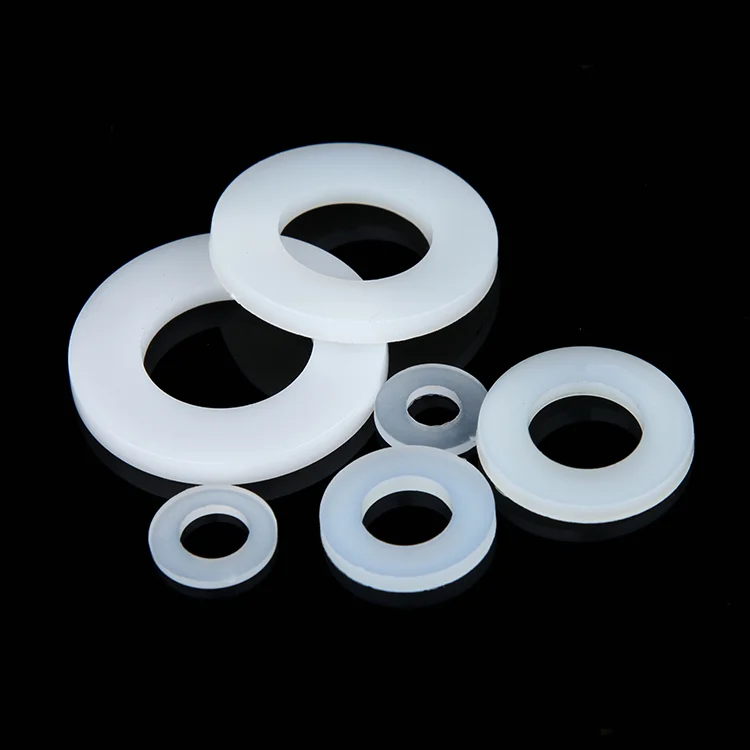 50pcs Nylon Washer M3 M5 M8 M10 M12 M14 Plastic Seals Spacer Plated Flat PA66 Insulation Plain Round O Ring Gasket White Black |