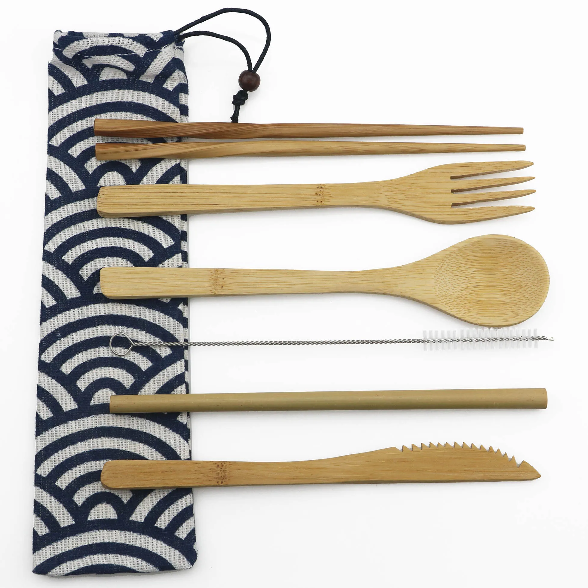 Eco-Friendly Wooden Cutlery Set Portable