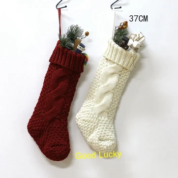 

20pcs/lot new arrival wholesale small size monogram knit Christmas stocking Merry Christmas decoration gift socks