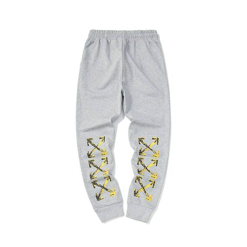 Новинка OFF-WHITE OW желтая стрела маленькая защита для ног брюки осенние и зимние модели повседневные женские мужские спортивные брюки