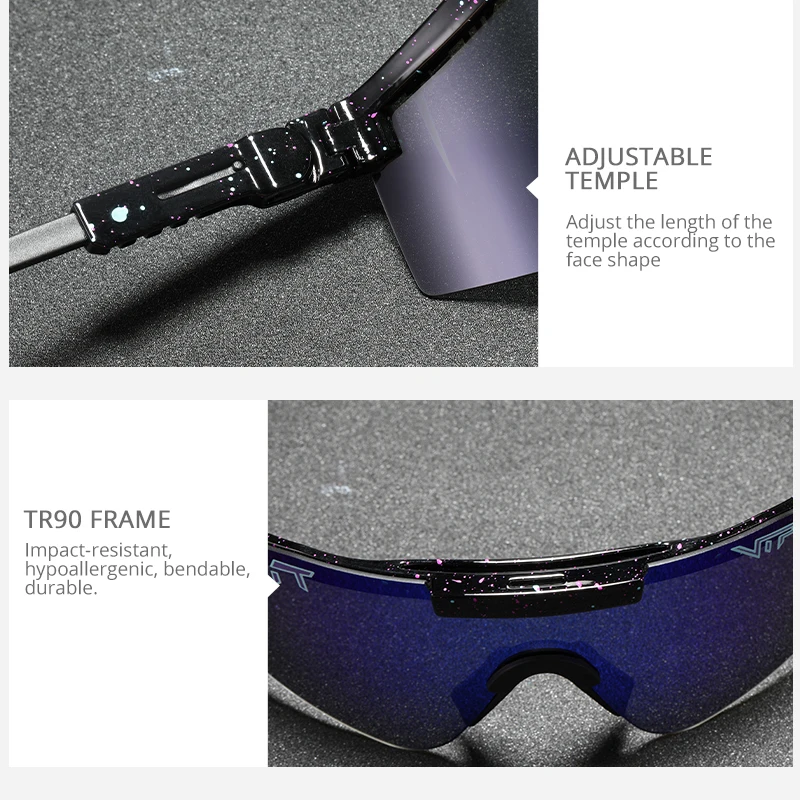 Pit Viper красочные tr90 frame purplek зеркальные линзы ветрозащитные спортивные поляризованные солнцезащитные очки для мужчин/женщин PV01-c4