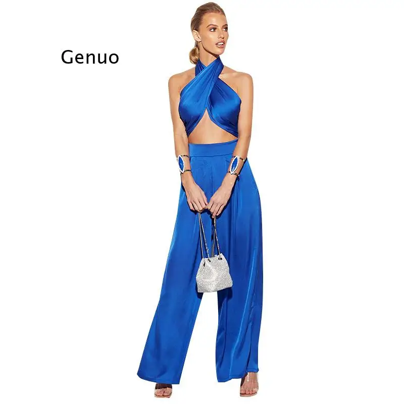Sexy Bodycon Rompers Womens Jumpsuit Workout Active Wear Sleeveless 2021 Summer Satin Jumpsuits Skinny Fashion Club Party |