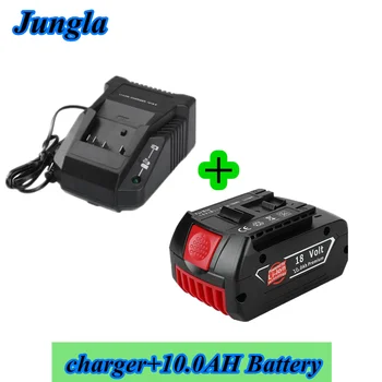 

18V 10000mAh Rechargeable For Bosch 18V Battery Backup10.0A Portable Replacement BAT609 Indicator light+3A Battery Charger