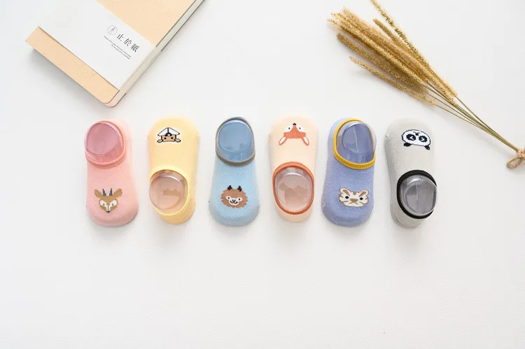 Spring And Summer New Style Children Floor Socks Anti-slip Dispensing Babies' Socks Combed Cotton Early Childhood Cartoon Animal