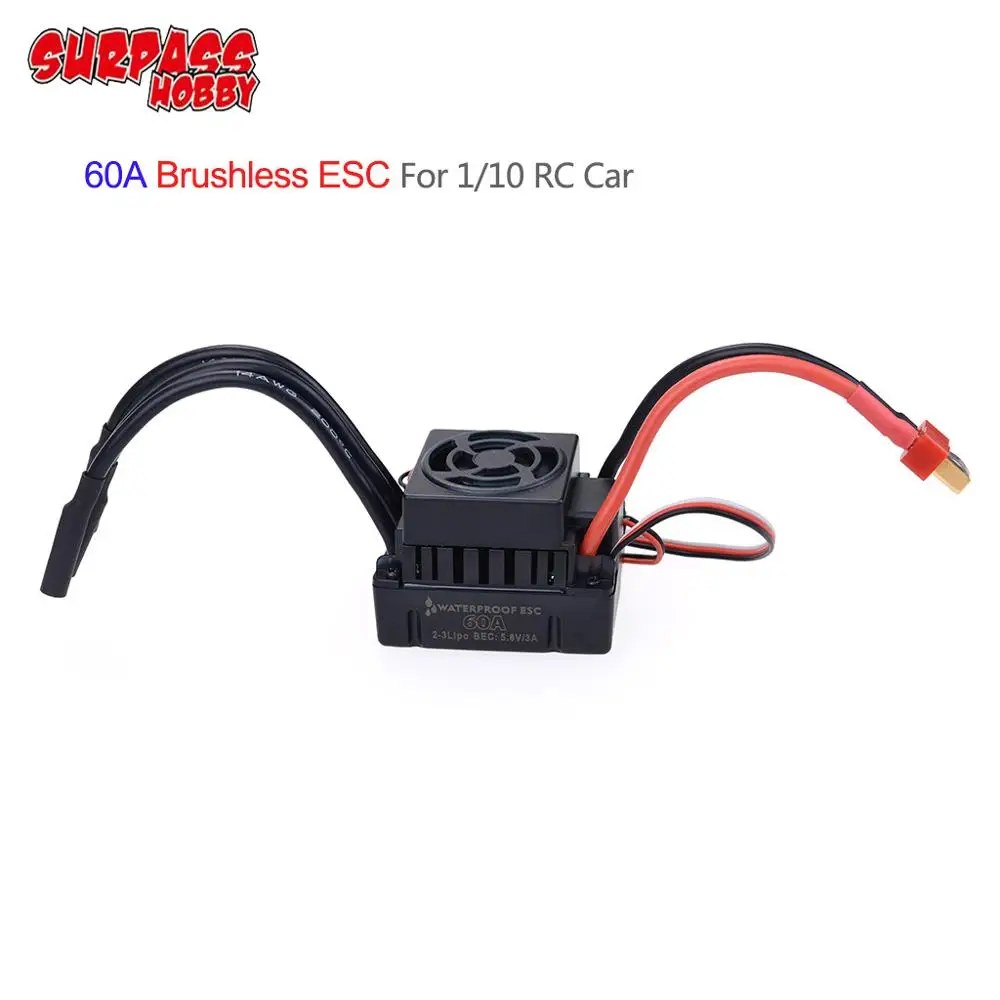 SURPASS HOBBY 60A водонепроницаемый бесщеточный ESC Профессиональный для HSP HPI Tamiya Redcat 1/10 RC