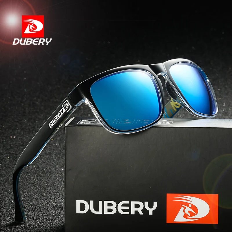 

DUBERY Fashion Guys Sunglasses Polarized Charming Traveling Glasses High Quality Trendy Shades Rectangel Frame Sunglass With Box