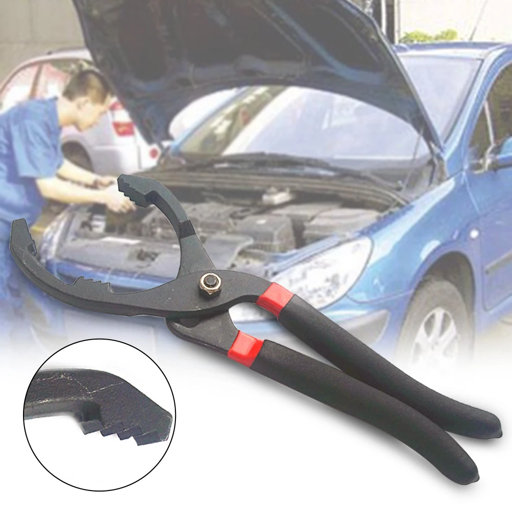 

10 Inch Durable Oil Filter 50-100mm Black Steel Pliers Adjustable Non Slip Replacement Hand Removal Tool Car Repair Wrench