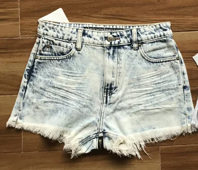 Весна лето 2020 женские джинсовые шорты на молнии с бахромой и оборками/Популярные