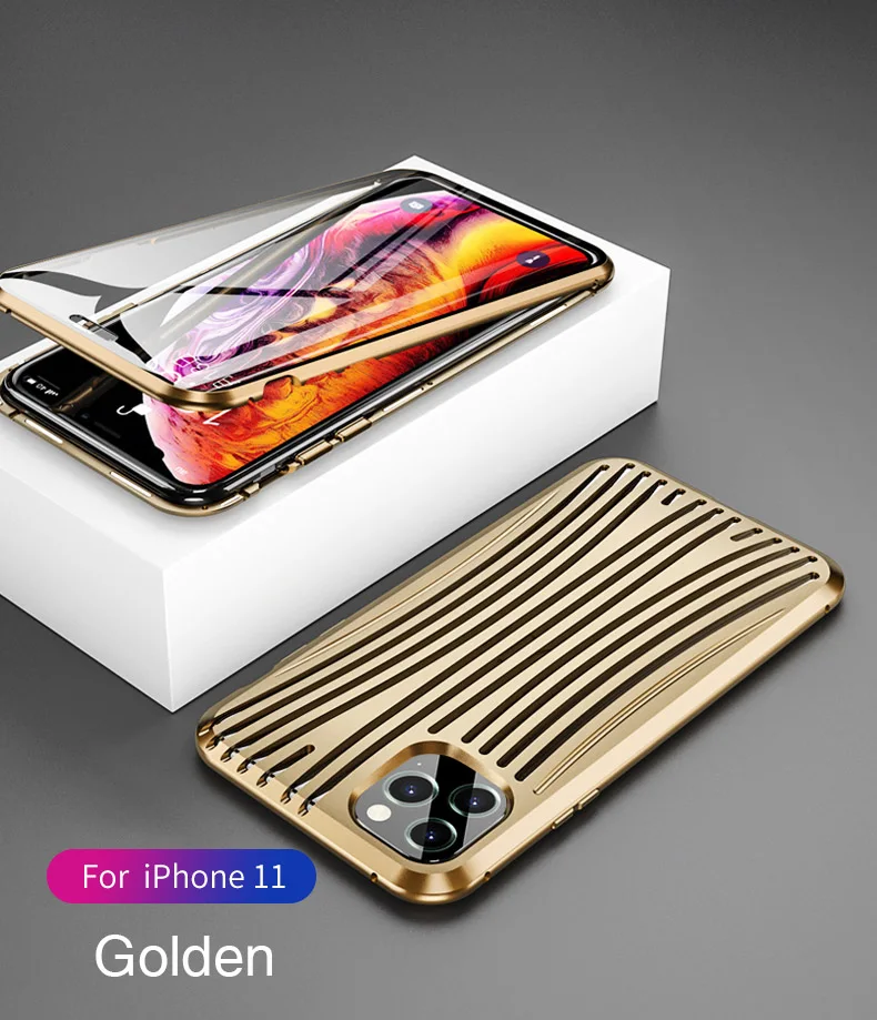 Роскошный Магнитный чехол для телефона для iPhone 11 11 Pro Max XS XR двусторонний стеклянный Магнитный чехол для iPhone 11 X XS Max 7 8 Plus