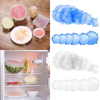 

12pcs Silicone Stretch Lids Reusable Stretchable Food Storage Container Covers Lids for Dishes Bowls Cups
