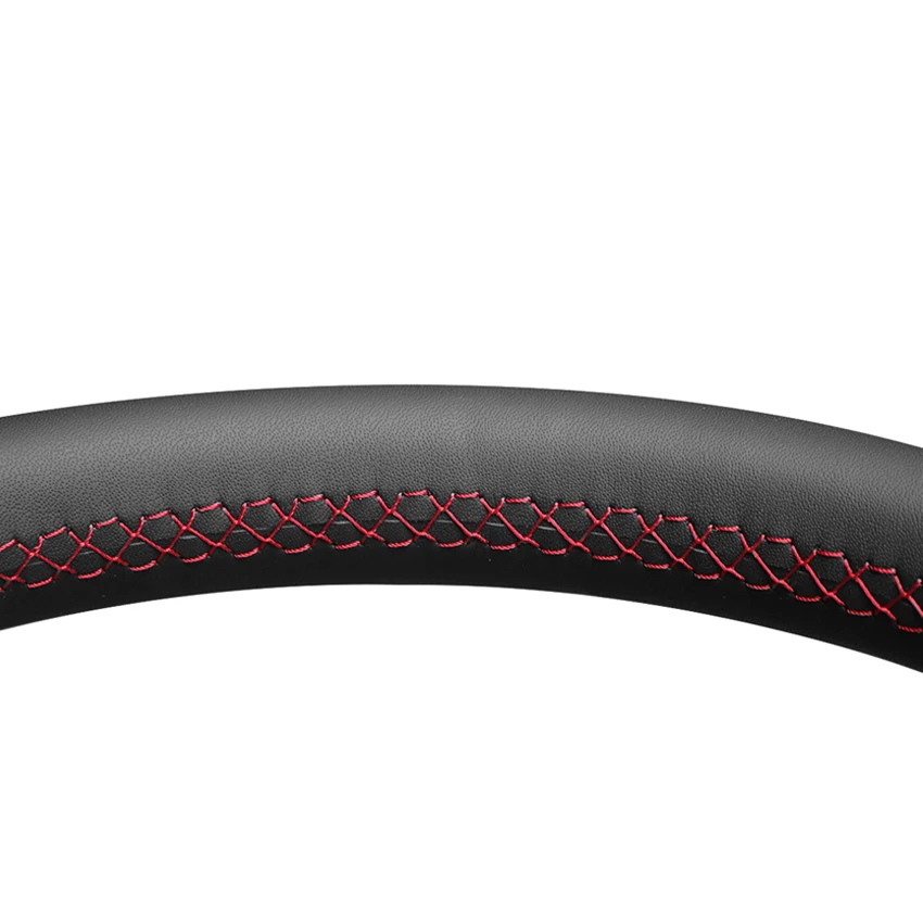 Черный PU искусственная кожа DIY Ручная сшитая крышка рулевого колеса автомобиля для Hyundai Veloster i30- Elantra