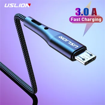 

USLION 3A USB Micro Cable Fast Charging Wire for Samsung Galaxy Xiaomi Huawei Android Mobile Phone USB Micro Charger Data Cable