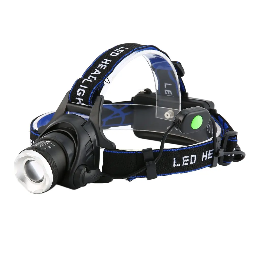 Aluminum 2000 Lumens XM-L T6 LED Beads 18650 Zoomable Zoom Out Headlamp Headlight Night Torch for Camping