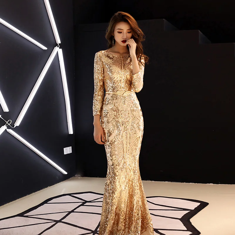 Elegant Long Sleeve Prom Dresses 2021 