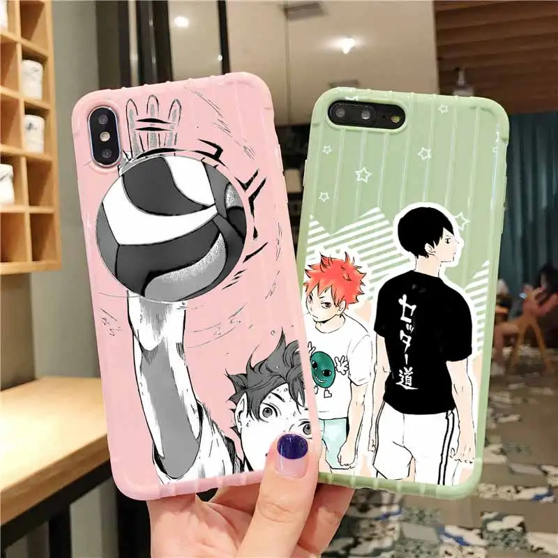 Haikyuu аниме Fundas чемодан на колесиках текстура чехол для телефона IPhone 11 Pro Max X XS MAX 8 7