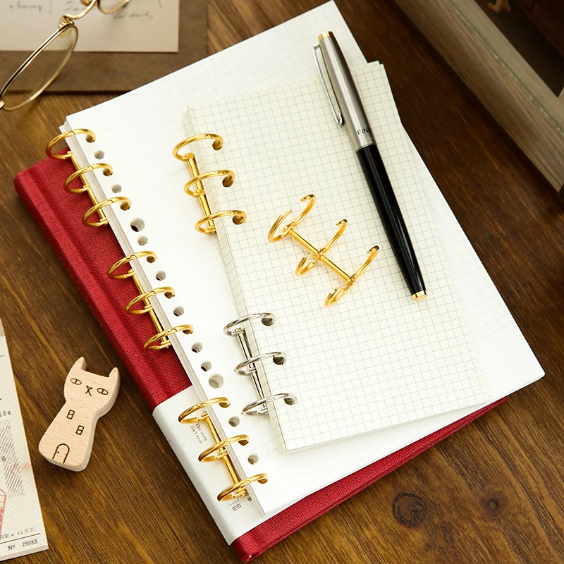 3-Rings Clip Loose Leaf Buckle Bronze Golden DIY Photo Album Card Ring Binding Iron Ring Book Menu Circular Binding