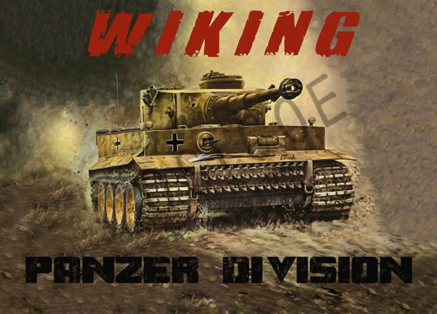 WW2 GER T6 Тигр панцирный Танк Отдел Wiking рисунок войны Wall Art оружие Звездные Военный