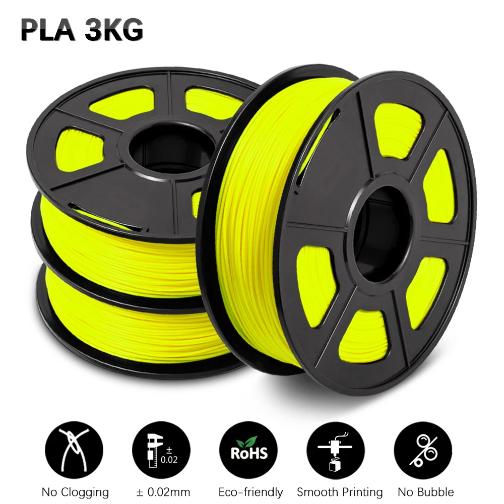 GOHIGH PLA Printer 3 Rolls 1.75MM  Spool PLA Materials with Vacuum Free Ship Refills Accessory