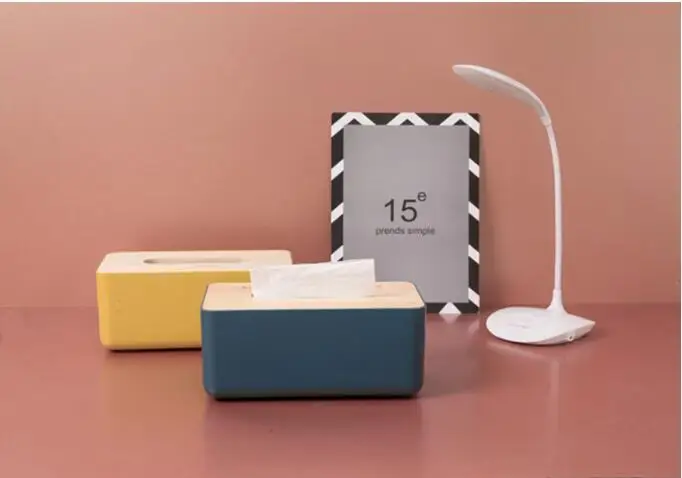 1PC Plastic Tissue Box New Brand Modern Wooden Cover Paper with Oak Home Car Napkin Holder Case Home Organizer Decoration QA 189