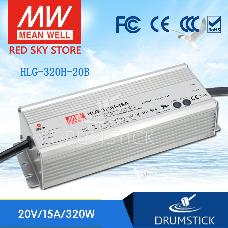 1 шт) бренд MEAN WELL представляет HLG-320H-20B 20V 15A meanwell HLG-320H 20V 300W одиночный выход Индикатор драйвер Питание типа B