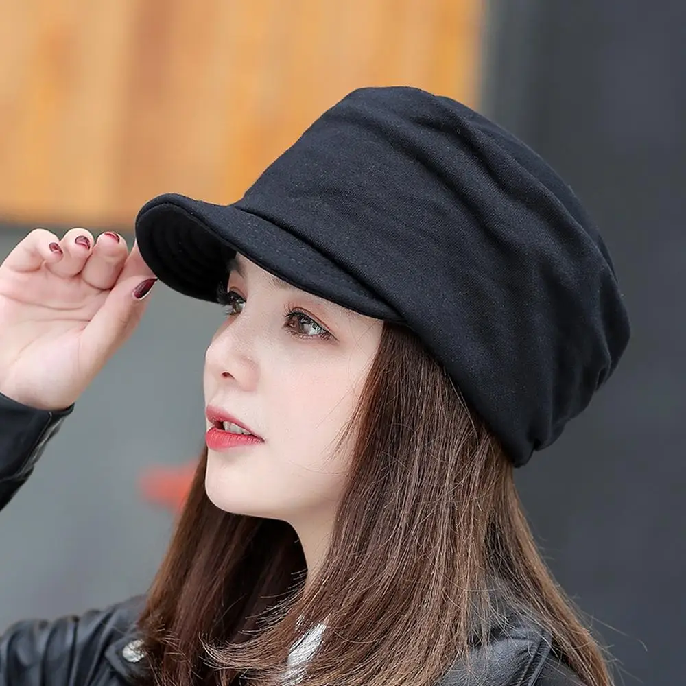 

Unisex caps with visors hats for winter The painter cap Polyester thicken brushed keep warm man and women High Quality