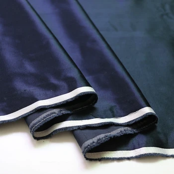 

100cm*112cm Heavy 39 momme Wedding Dress Fabric Navy Silk Cotton Satin Charmeuse