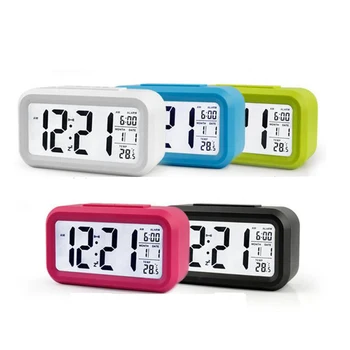 

Smart Digital LED Alarm Clock Large LCD Screen Calendar Table Clock with Temperature Backlight Snooze Bedroom Desktop Clocks