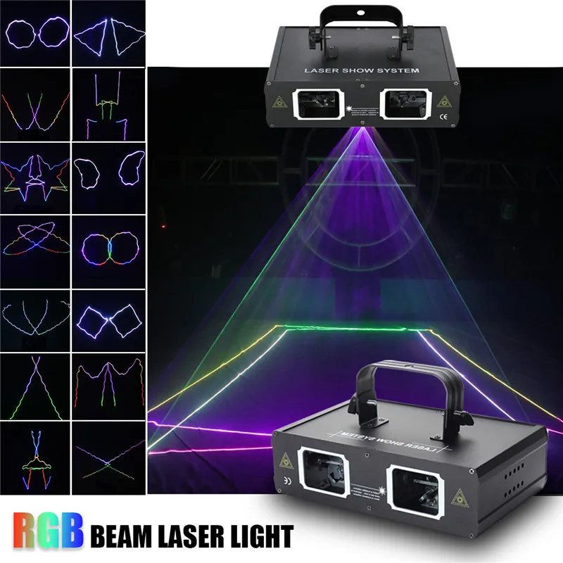 

RGB LED Light 2 Lens AC110-240V US Plug Beam Laser Light DMX Manual DJ Party Club Bar Show Lighting Effect Lamp
