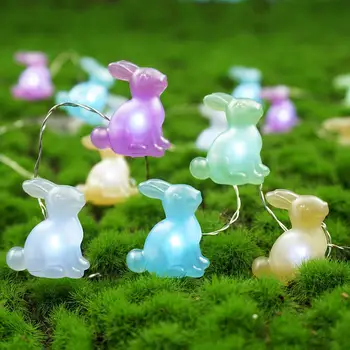 

Easter Decoration Lights Rabbit LED String Lights Battery Operated Remote Bunny Shaped for Bedroom Party Indoor Birthday Wedding