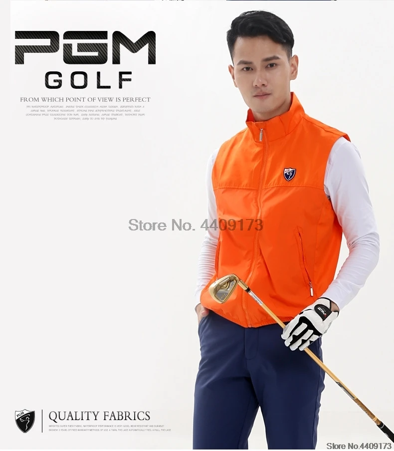 Pgm, мужская куртка для гольфа, без рукавов, на молнии, повседневный жилет, ветрозащитный, с карманами, Outoor, спортивная куртка, верхняя одежда, осенняя жилетка для гольфа, AA11819