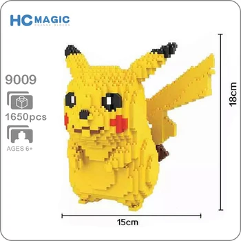 

HC 9009 Pikachu Yellow Mosue 3D Model 1650pcs DIY Mini Diamond Building Small Blocks Bricks Assembly Toy no Box