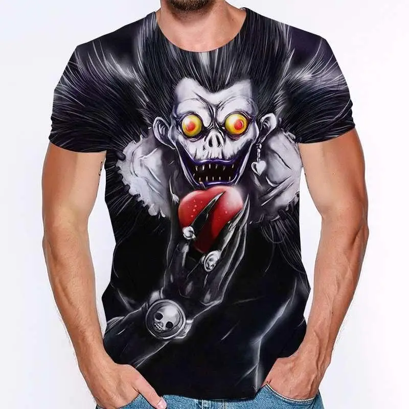 Футболка мужская с принтом из аниме Death Note | Мужская одежда