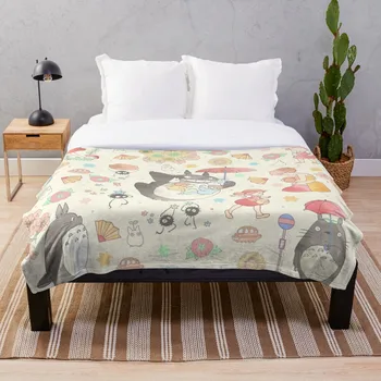 

My Neighbor Totoro Throw Blanket Soft Sherpa Blanket Bed Sheet Single Knee Blanket Office Nap Blanket
