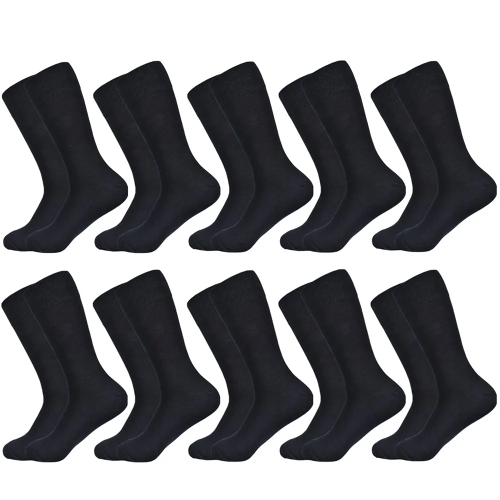 Мужские носки, новинка, одноцветные хлопковые носки, черные, синие, красные, фиолетовые, желтые, зеленые носки, цветные, Полноразмерные, Классические мужские носки - Цвет: 10 pairs socks-A16