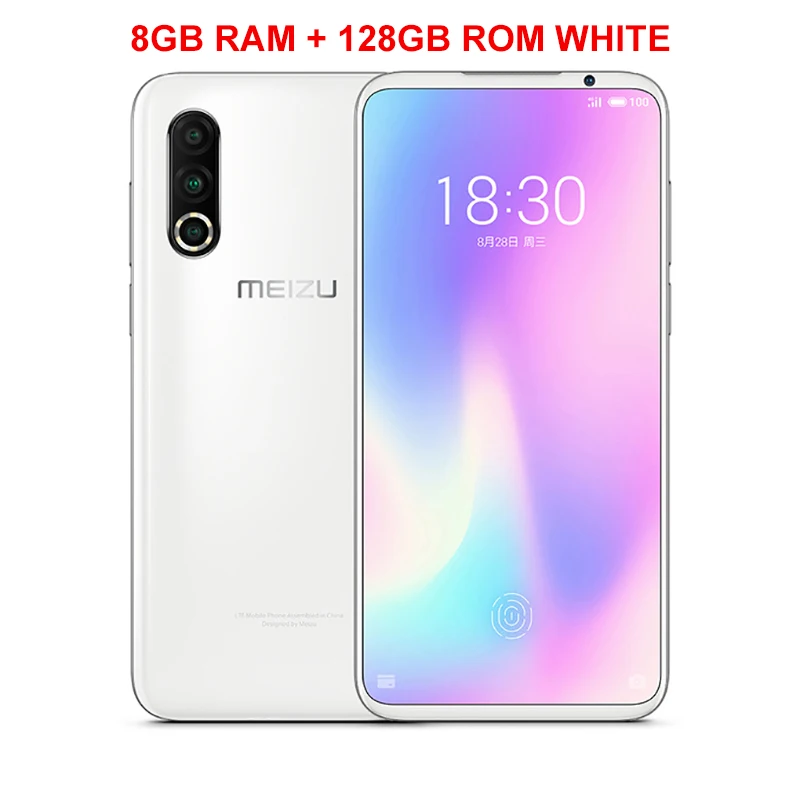 WHITE 8GB 128GB Meizu 16S Pro мобильный телефон 6,2 дюймов FHD+ 6G/8G+ 128G/256G Snapdragon 855 Plus Восьмиядерный Android 9,0 NFC Смартфон - Цвет: WHITE 8GB 128GB