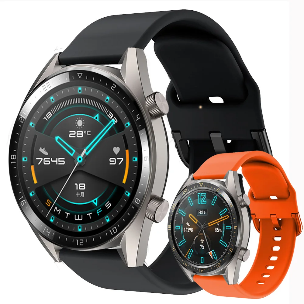 Силиконовый ремешок для часов Huawei Watch GT GT2 46 мм спортивный браслет наручных Honor Magic
