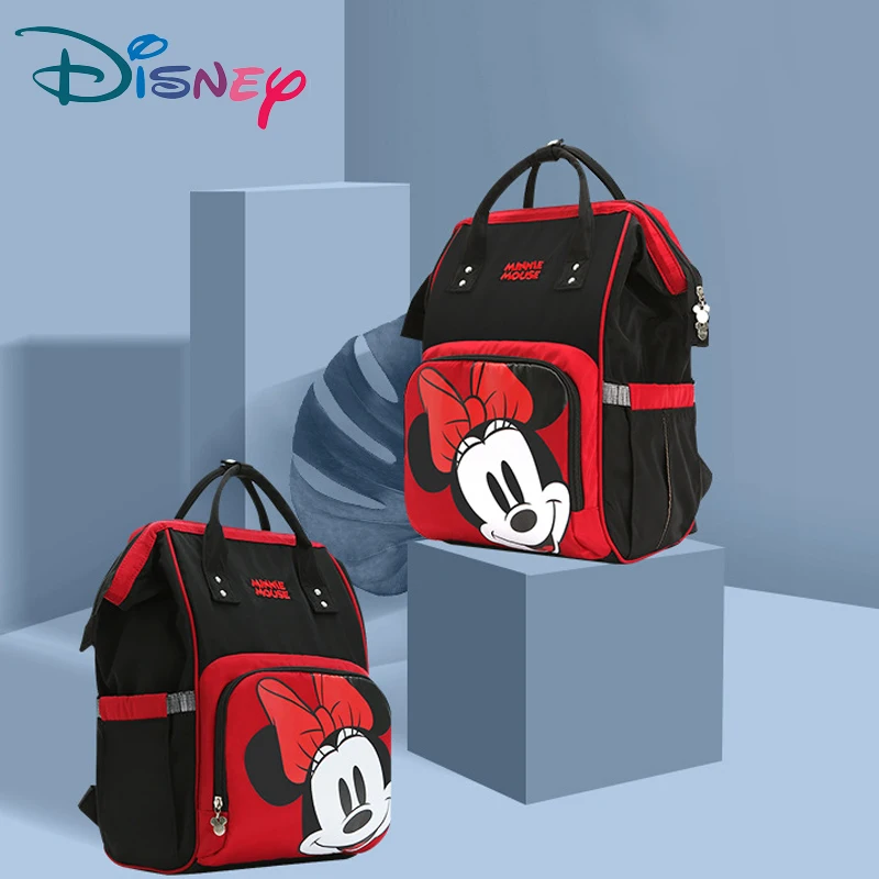 Disney милый Минни Микки красная сумка для подгузников Мумия сумка рюкзак большой водонепроницаемый детский подгузник сумка для беременных полосатый Бант горошек узор